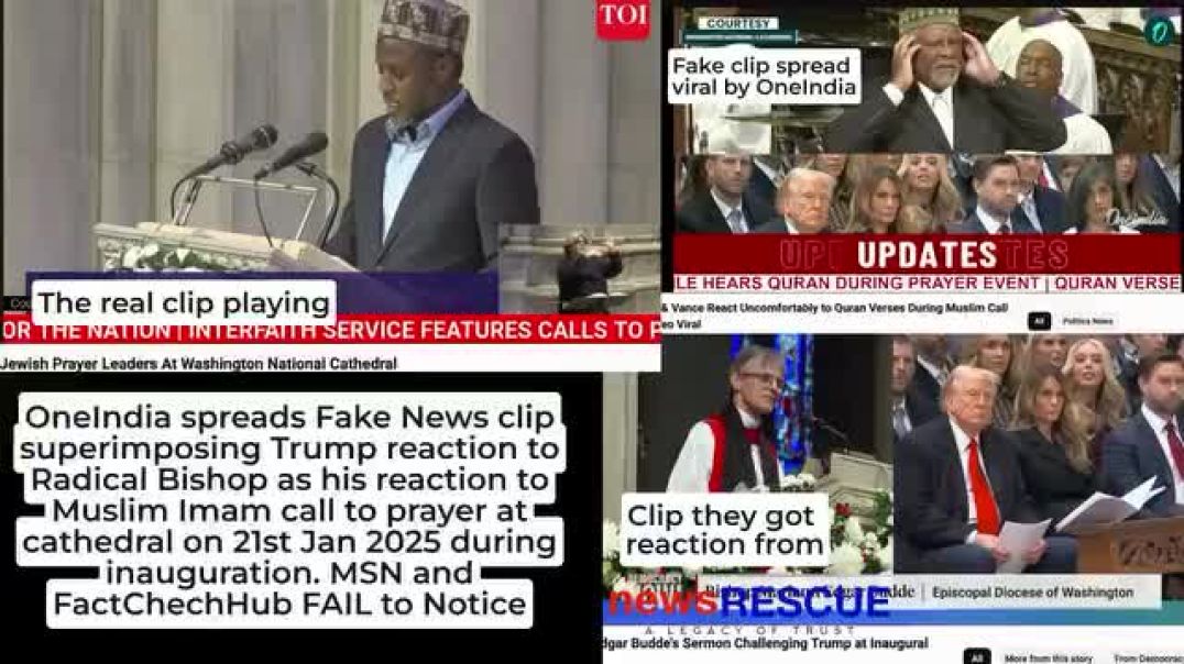 OneIndia Spreads Fake News Video Superimposing Trump Reaction to Bishop for Imam